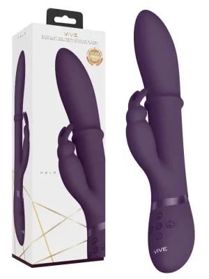 Vibrador Rabbit com Anel Massajador Vive Halo Roxo