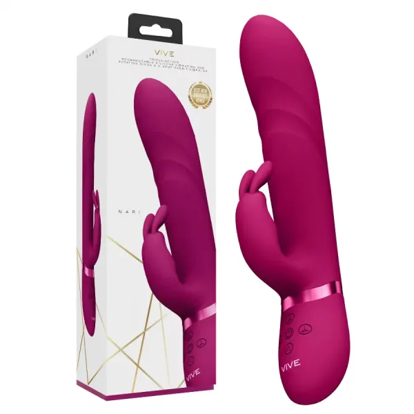 Vibrador Rabbit com Rotação Vive Nari Rosa