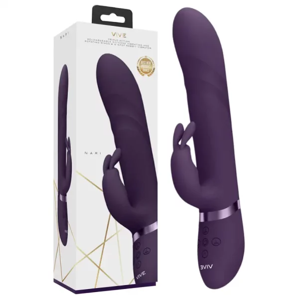 Vibrador Rabbit com Rotação Vive Nari Roxo