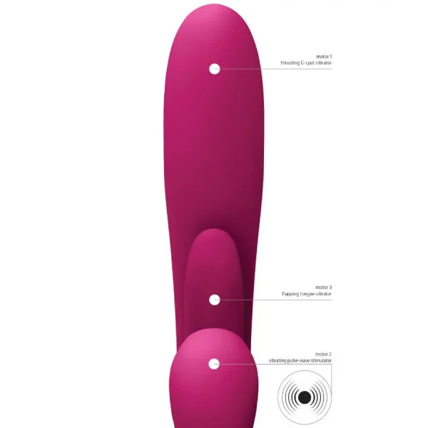 Vibrador Rabbit com Vaivém e Língua Oscilante VIVE Kura Rosa