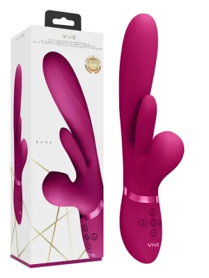 Vibrador Rabbit com Vaivém e Língua Oscilante VIVE Kura Rosa