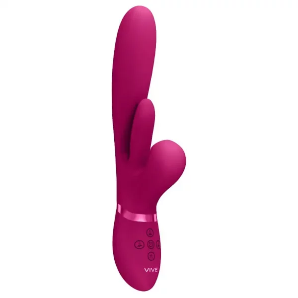 Vibrador Rabbit com Vaivém e Língua Oscilante VIVE Kura Rosa