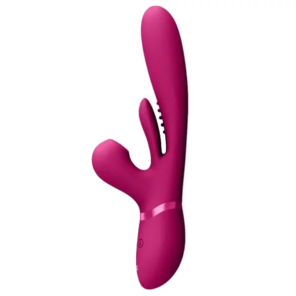 Vibrador Rabbit com Vaivém e Língua Oscilante VIVE Kura Rosa