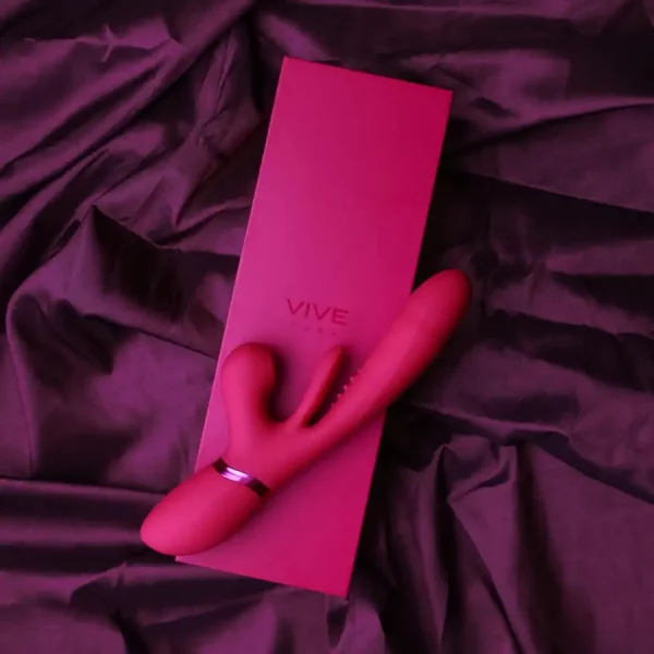 Vibrador Rabbit com Vaivém e Língua Oscilante VIVE Kura Rosa