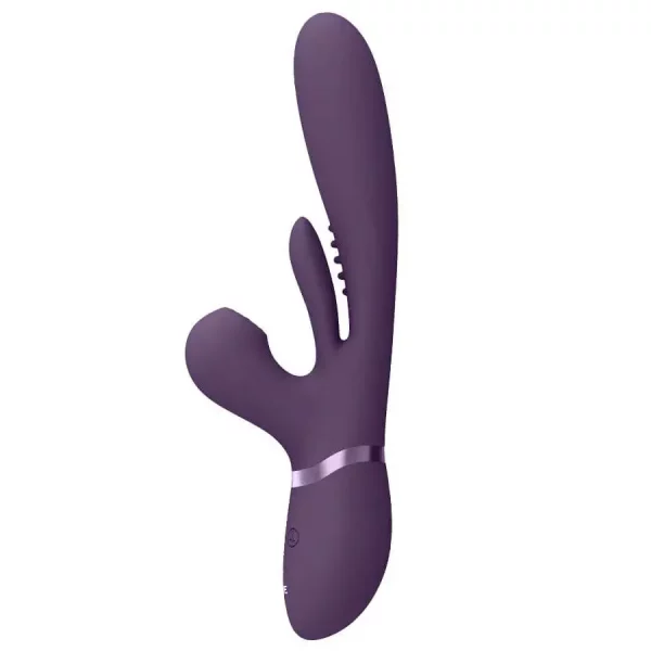 Vibrador Rabbit com Vaivém e Língua Oscilante VIVE Kura Roxo