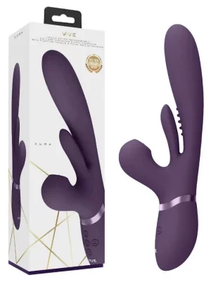 Vibrador Rabbit com Vaivém e Língua Oscilante VIVE Kura Roxo