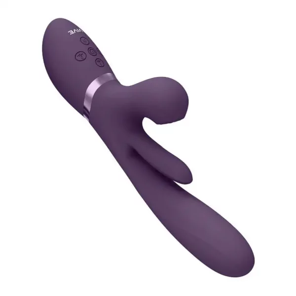 Vibrador Rabbit com Vaivém e Língua Oscilante VIVE Kura Roxo