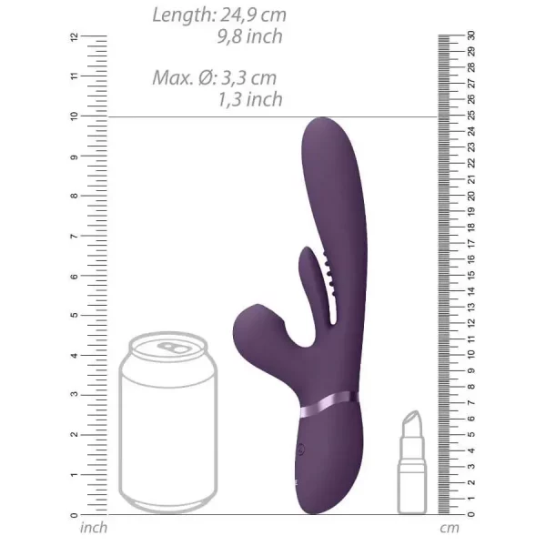 Vibrador Rabbit com Vaivém e Língua Oscilante VIVE Kura Roxo