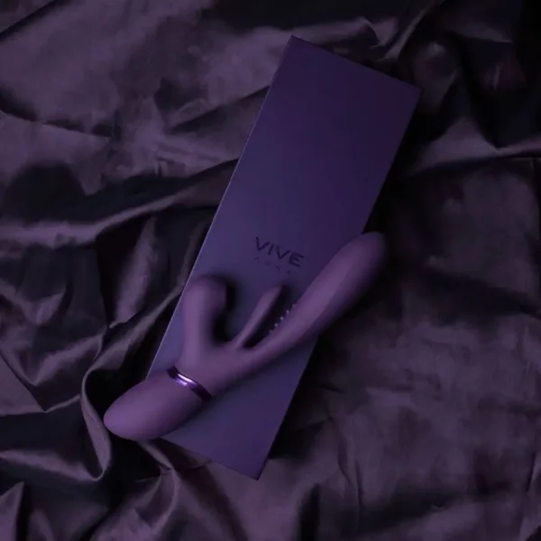 Vibrador Rabbit com Vaivém e Língua Oscilante VIVE Kura Roxo