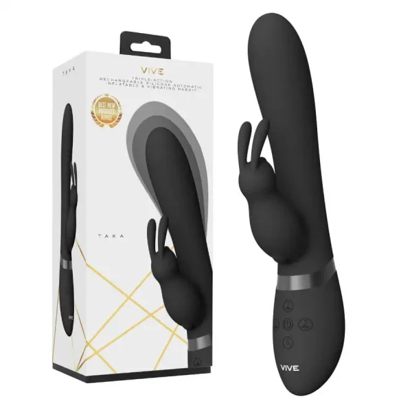 Vibrador Rabbit Insuflável Vive Taka Preto
