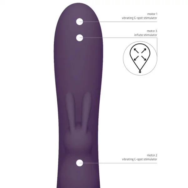 Vibrador Rabbit Insuflável Vive Taka Roxo