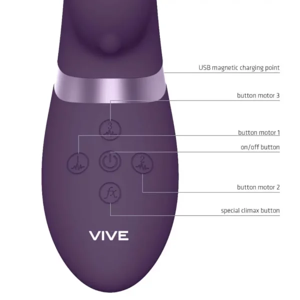 Vibrador Rabbit Insuflável Vive Taka Roxo