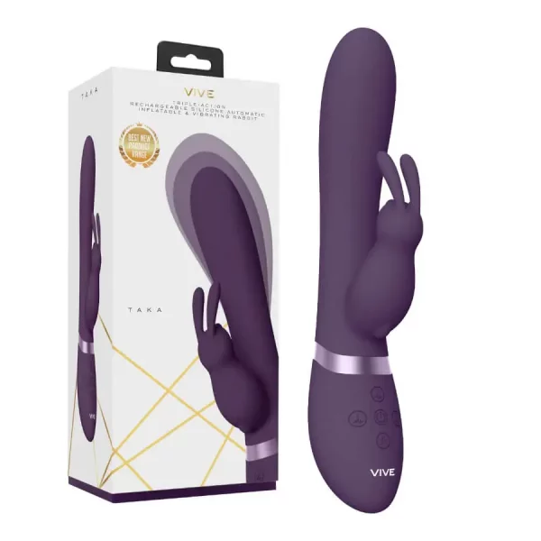 Vibrador Rabbit Insuflável Vive Taka Roxo