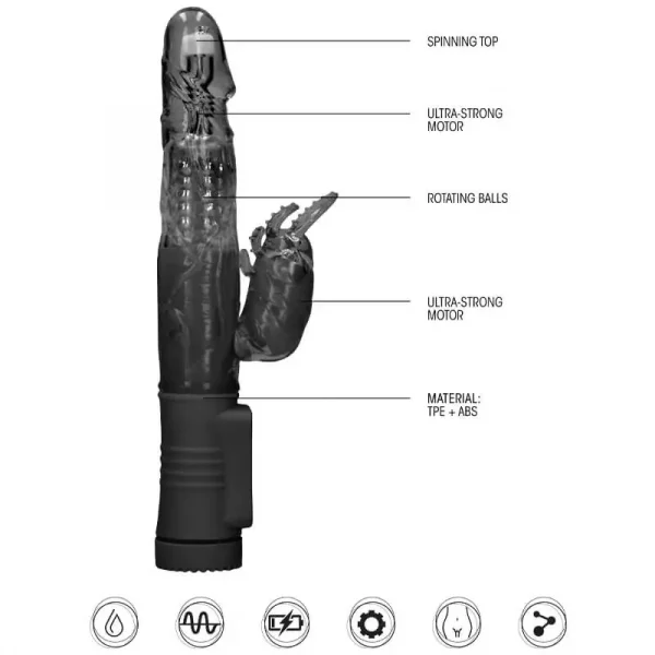 Vibrador Rabbit Rotating Beetle Preto