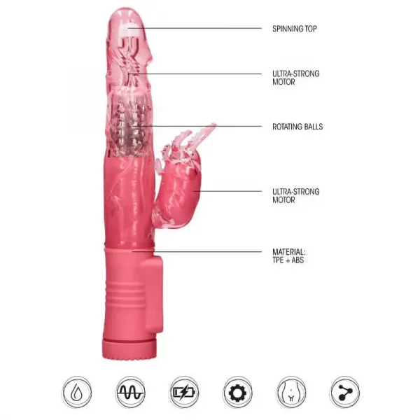 Vibrador Rabbit Rotating Beetle Rosa