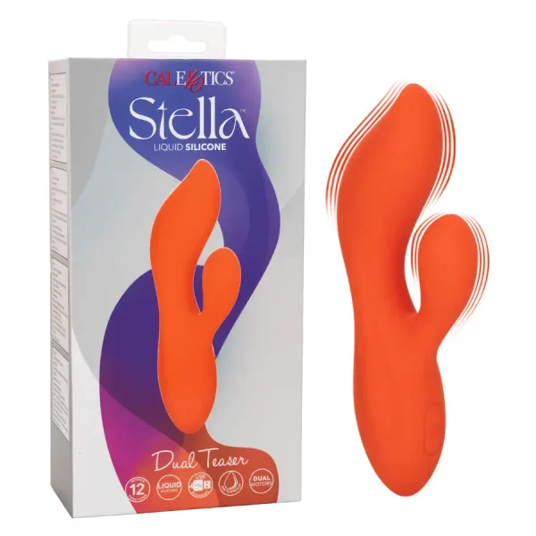Vibrador Rabbit Stella Dual Teaser Laranja