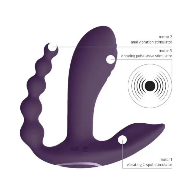 Vibrador Triplo VIVE Kata Roxo