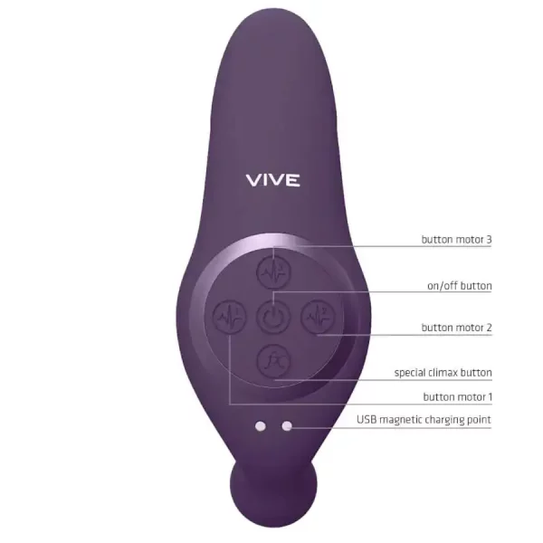 Vibrador Triplo VIVE Kata Roxo