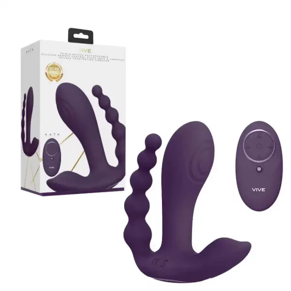 Vibrador Triplo VIVE Kata Roxo