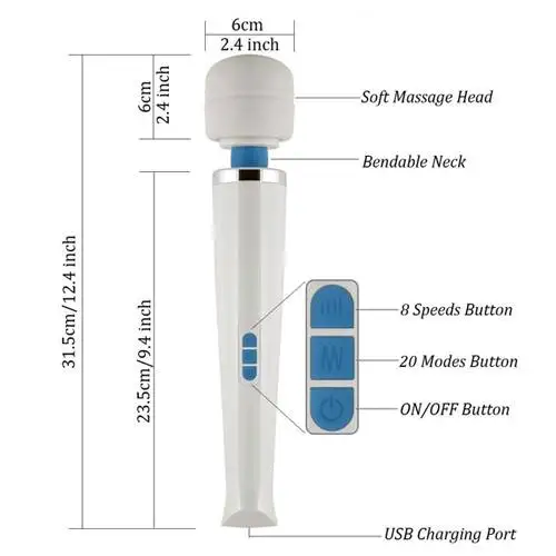 Vibrador Wand Recarregável Love Magic
