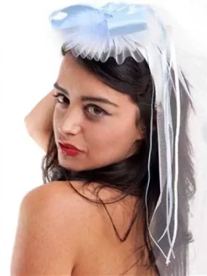 Véu de Noiva Azul e Branco
