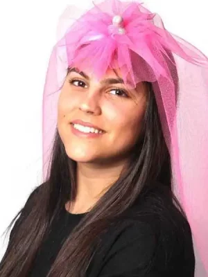 Véu de Noiva com Pilinha Rosa