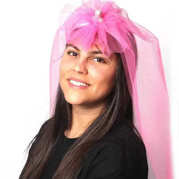 Véu de Noiva com Pilinha Rosa